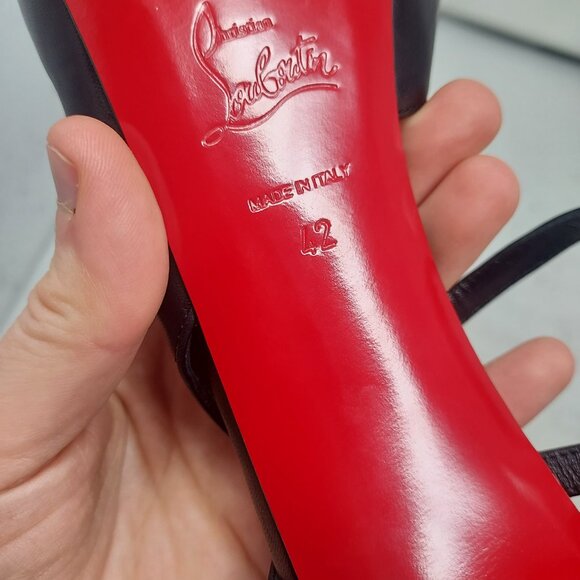 Christian Louboutin Black Jenlove Alta Peep Toe Sandal Heel Shoe - Picture 4 of 12